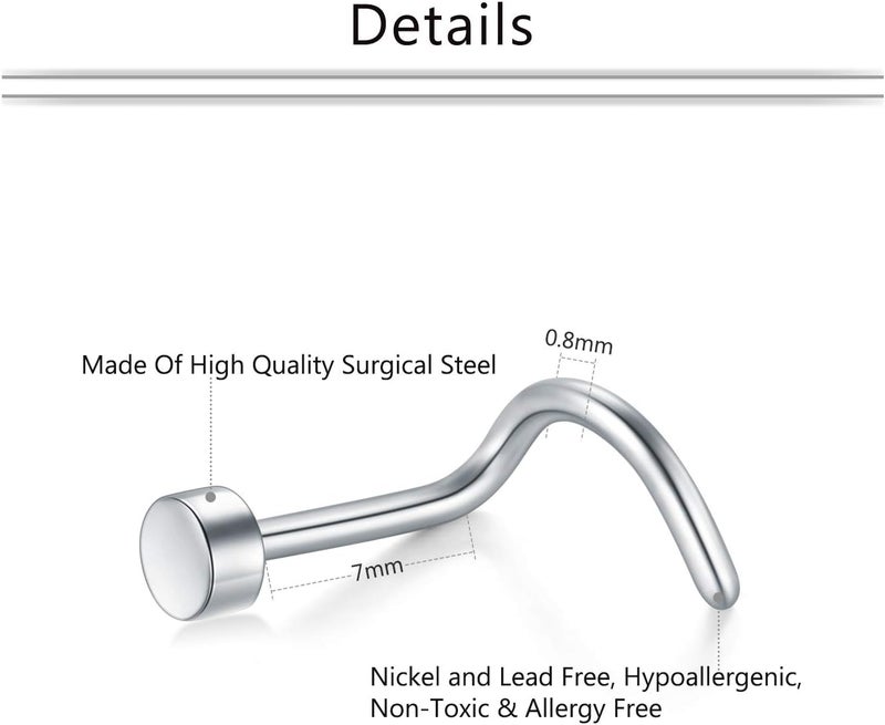 Mayhoop 20g Nose Rings Hoops And Studs For Women Men - Hypoallergenic 316L Surgical Stainless Steel L Shape Nose Screw Bone Silver Rose Gold Black Rainbow Pack 28Pcs - Image 2